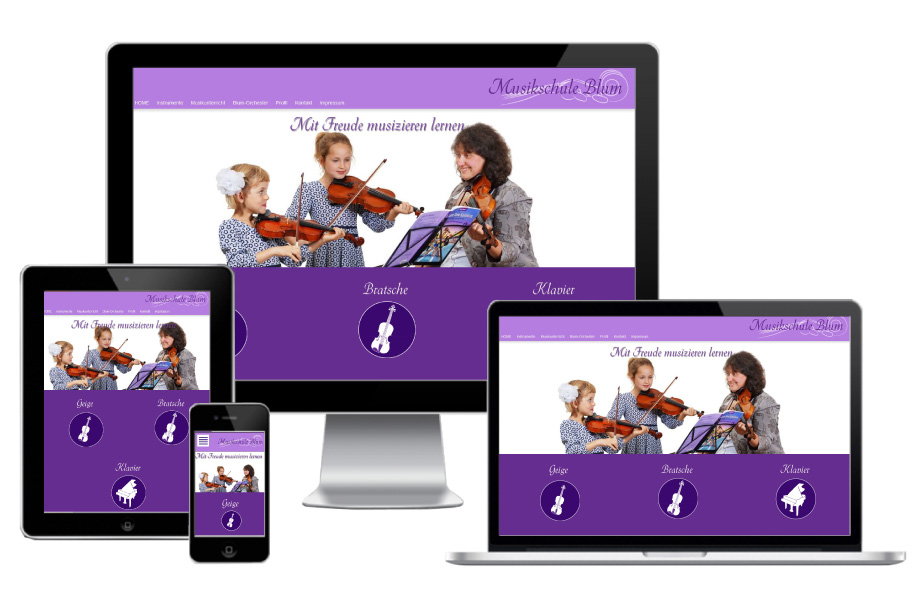 Fluid-Webdesign-Musikschule-Blum