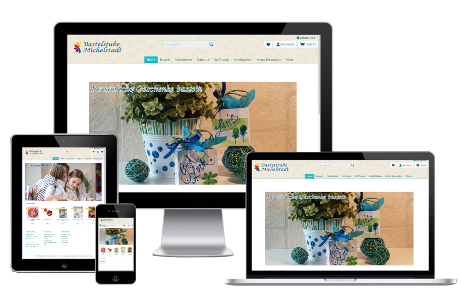 Fluid-Webdesign-Onlineshop-Bastelbedarf